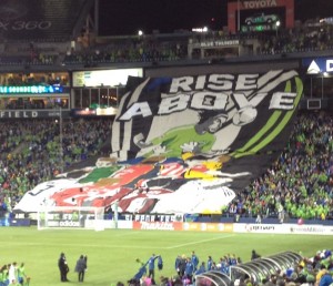 ECS tifo prior to kick off